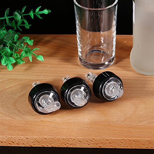 Automatic Measure Liquor Pourers, Plastic Measured Liquor Spirit Pourer Free Flow Wine Bottle Pour Spout Stopper Transparent for Home Bar (Transparent, 3)
