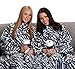 Snuggie Soft Fleece Blanket with Sleeves And Pockets, Zebra