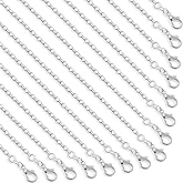 selizo 30 Pack Chain Necklace Bulk Jewelry Making Chains Silver Plated Necklace Chains for Necklace Jewelry Making, 1.2 mm (20 Inches)