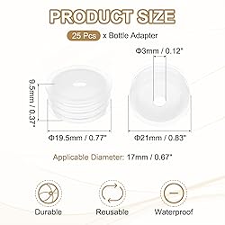 PATIKIL Bottle Adapter 0.71"/18mm, 25 Pcs Press in