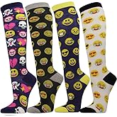 SocksKnee Women Multi-Pack Colorful Variety Design Assorted Activewear Knee-High Stocking Socks, 9-11