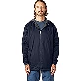 Fleece Lined Nylon Hooded Jacket, DARK NAVY, XL
