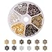 PH PandaHall 180pcs Flower Bead Cap, 6 Colors Bead End Cap Alloy Filigree Metal Multi-Petal Spacer Beads Caps End Charm Caps for DIY Earrings Bracekets Necklace Jewelry Craft Making
