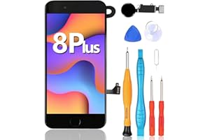 Ayake for iPhone 8 Plus Screen Replacement with Home Button, Full Assembly Retina LCD Touch Display Digitizer with Front Camera+Earpiece Speaker+Proximity Sensor+Tools for A1864, A1897, A1898 (Black)