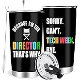 Farecnt Theater Band Directors Gift, Choir Athletic Music Movie Directors Gift, Stainless Steel Tumbler with Lid Straw 20oz