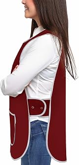 LINEN CLOSET Unisex Tabard Aprons with Pockets - 65/35 Poly/Cotton, Multiple view 3