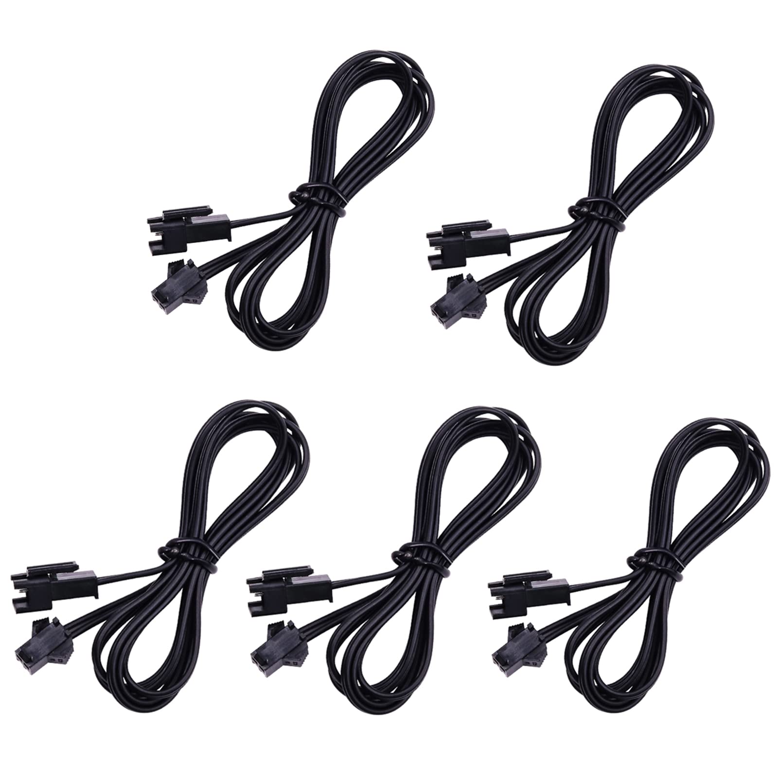 NWpangu 2-Pin Male to Female Wire Extension Cord Light Connection Cable Kit for Neon Strip Underglow Rock Light, 1M-5PCS