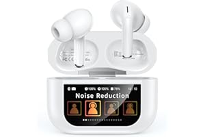 Szwdo Wireless Earbuds, Bluetooth 5.4 Ear Buds with Smart Touchscreen Case, ENC Noise Cancelling Headphones with 48H Playtime, Bass Stereo Sound, Compatible with iPhone Air/17/16/15/14/Android, Pad