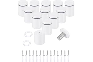 uxcell 12 Pcs 1" x 1-1/5" Standoff Screws Stainless Steel Wall Mount Sign Mounting Hardware Kit with 14pcs Screws for Hanging
