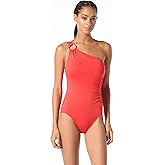 Michael Kors Women's Standard Solid Logo Ring Shoulder One Piece