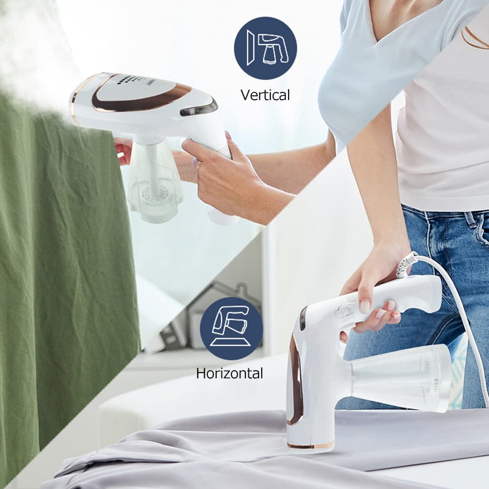 Irishom Garment Steamer Handheld Folding Household Mini Steam Iron 1600W Adjustable Temperature Ironing Machine for Travel