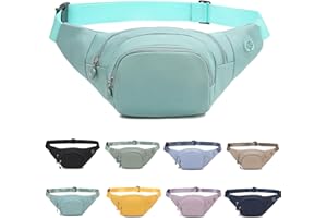 AUSION Nylon Fanny Pack for Women Men, Green Belt Bags with Adjustable Strap Multi-functional Hands Free Wallet Waist & Hip Pouch Enjoy Comfort