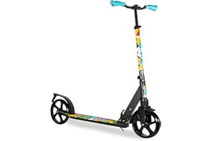 LaScoota Kick Scooter for Kids Ages 6+, Teens & Adults, Large 8" Sturdy Urethane Wheels. Adjustable Handlebar, Lightweight, Foldable, 220lbs Max Load
