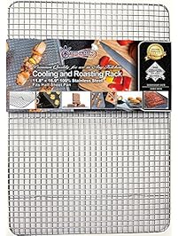 Kitchenatics Professional Grade Stainless Steel Cooling and Roasting Rack Wire Fits Half Sheet Baking Pan for Cookies, Cakes Oven-Safe for Cooking, Smoking, Grilling, BBQ - Heavy Duty Rust-Resistant
