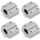 ReliaBot 4PCs SCS8UU Linear Motion Ball Bearing Box Type CNC Slide Unit Bushing 30mm Long Linear Roller Bearing Slide Block