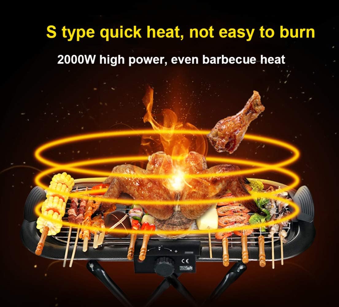 review Electric Table Top Teppanyaki Grill Griddle Indoor/Outdoor Hotplate Cooker Grill Table Hot BBQ Plate for Kitchen Dinner Party Camping Festival Cooking