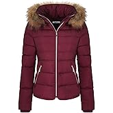 BodiLove Women's Fur Hooded Thickened Jacket with Fleece Lining