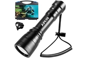 APLOS S2 3000 Lumen LED Dive Light, Advanced S-Series Model with 4 Lighting Modes – High-Performance Submersible Flashlight with Battery, Charger, and Hands-Free Dive Glove for Safety