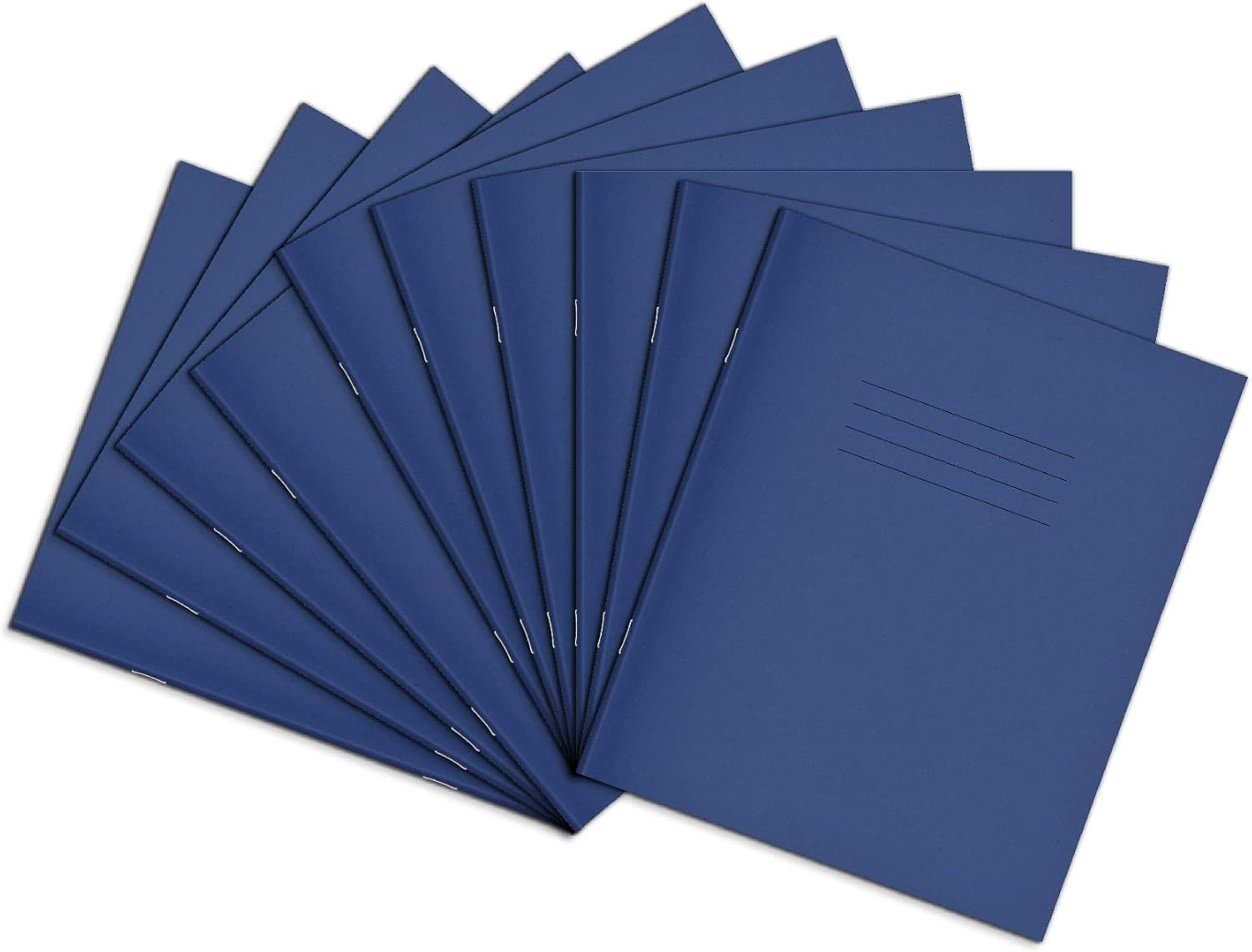 Rhino 8 x 6.5 Exercise Books, 48-Page / 8mm Lined with Margin Paper Notebook, 10-Pack, Writing Book, Office & School Stationery Supplies, Dark Blue