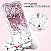 Caka Glitter Case for iPhone SE 2020 2022 5G Case for Women Girls Glitter Bling Liquid Flowing Sparkle Glitter Case for iPhone 7 8 (4.7 inch) (Rose Gold)