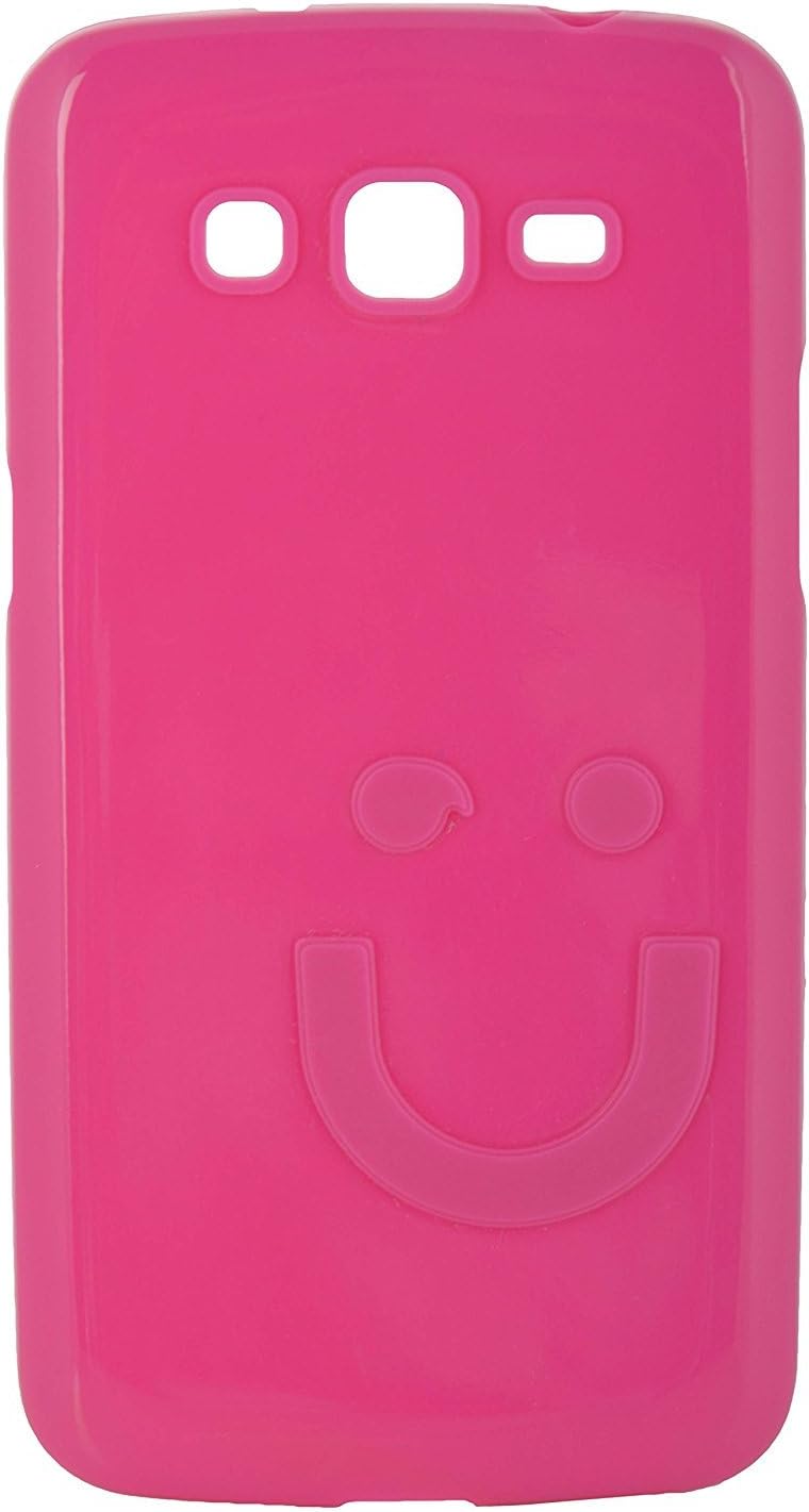 iCandy™ Imported Quality Soft TPU Smiley Back Cover for Samsung Galaxy Grand 2 G7102 - Raspberry