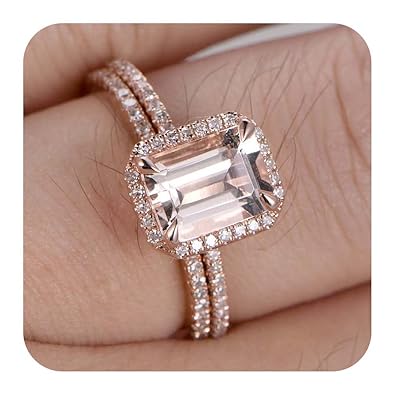 emerald cut morganite ring