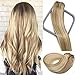 VARIO 7pcs 70g Hair Extensions Clip in Remy Balayage Hair Ash Blonde with Bleach Blonde Clip in Human Hair Extensions Natural Hair Extensions Straight Real Hair Extensions 20 inch