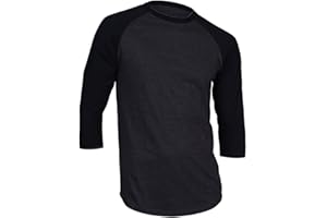 Hat and Beyond Mens Raglan 3/4 Sleeves T Shirts Slim Fit Plain Baseball Jersey