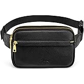 S-ZONE Fanny Packs for Women Genuine Leather RFID Blocking Crossbody Bags Purses Sling Waist Chest Bag Gifts Travel Running Adjustable Strap Men