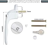 Heather White Replacement UPVC Window Handle 43mm Spindle Inline Espag Lockable view 3