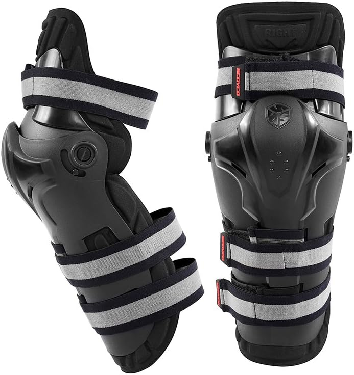 SCOYCO Rotatable Knee Guards, Shock-Resistant Knee Protector CE Certificated PP Shell Leg Armor Motorcycle Racing Sports Protection