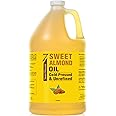 Seven Minerals, Pure Cold Pressed Sweet Almond Oil - 1 Gallon - Unrefined & 100% Natural For Skin & Hair, with No Added Ingredients - Perfect Carrier Oil for Essential Oils