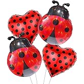 Ladybug Foil Mylar Balloons Insect Bug Spring Garden Picnic Theme Lady Bug Party Balloons Arch Lady Bugs Decor for Baby Shower Birthday Party Decorations Supplies