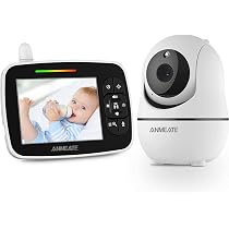 Amazon.com: ANMEATE Baby Monitor with Remote Pan-Tilt-Zoom Camera ...