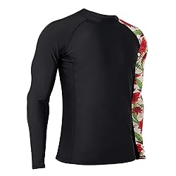 ADOREISM Men's Rash Guard Long Sleeves Splice UPF