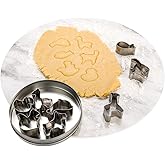 Restaurantware Pastry Tek 8-Piece Animal Cookie Cutters 1 In Tin Box Farm Animal Cutters - Mulitple Shapes Precise Outlines Metal Animal Cutters Set For Desserts Or Treats