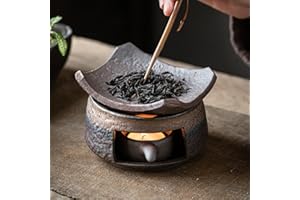 Ceramic Candle Warmer & Smudge Pot Heater, 3-in-1 Aromatherapy Essential Oil Burner, Wax Melt Warmer & Tea Stove, Handmade Ze