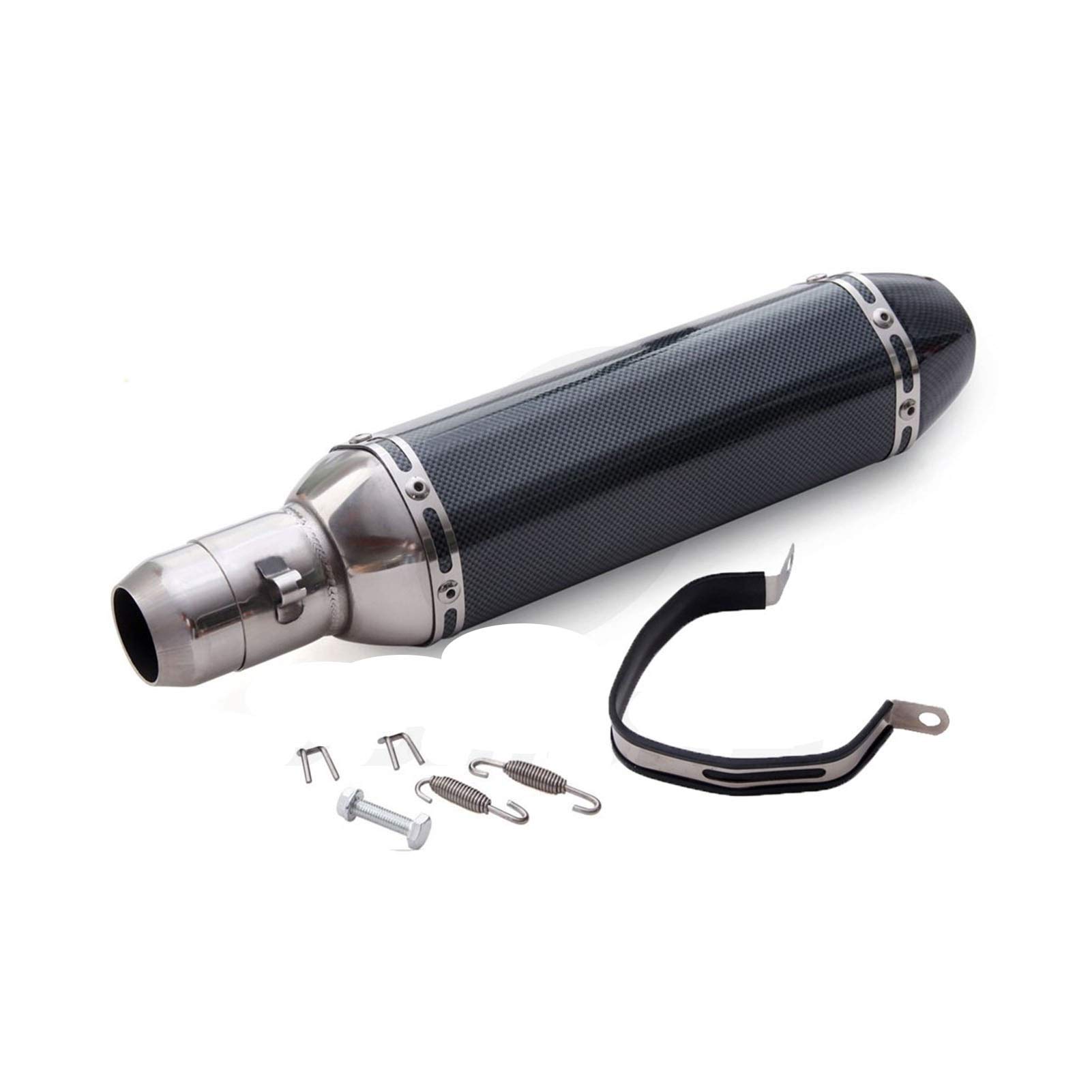 Exhaust Silencer Motorcycle Exhaust Rear Pipe Motorcycle Fit for ATV Exhaust Muffler Pipe 470mm Long