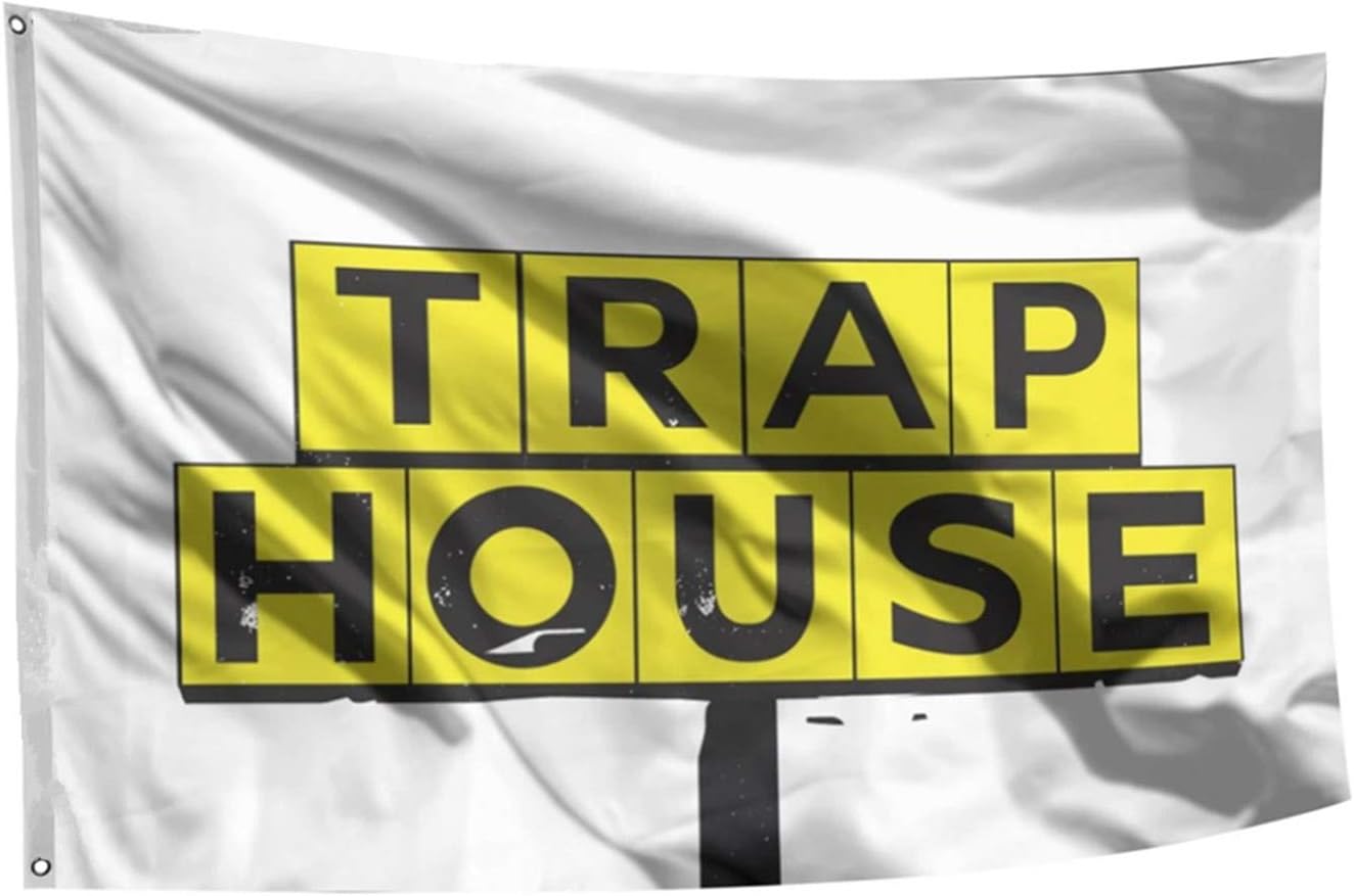 AUMIAU Trap House Flag Banner 3x5Ft College Dorm Room Man Cave Frat Wall Outdoor Flag