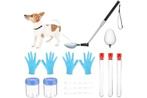 Dog Pregnancy Test, Adjustable Angle Dog Urine Collection Kit with Portable Bag & Gloves, 11.4-40.9 Inch Telescopic for Small