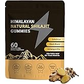 Shilajit Gold Gummies for Men & Women with Ashwagandha & Gokshura, 85+ Minerals & Fulvic Acid, Natural Energy & Wellness Support, 80 Count (01)
