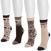 MUK LUKS womens Holiday 4 Pair Pack Socks