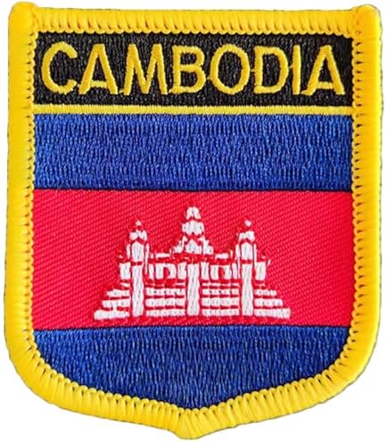 Décoration Sac Vêtement Patch Brodé Drapeau Cambodge - Thermocollant, 7x4.5cm, Pour Sacs Et Vêtements Décoration Textile Drapeau - Foto 13