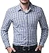 Paul Jones®Men's Casual Oktoberfest Shirt Long Sleeve Plaid Dress Shirt Blue Plaid M