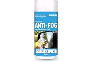 SHIELDOM Windshield Anti-Fog Wipes Quick Car Glass Defogger Pre-moistened Cleaner Prevent Fogging Defogging Microfiber Cleaning Cloth for Automotive Vehicles Helmets Mirrors Goggles - 40 Wipes/Bottle