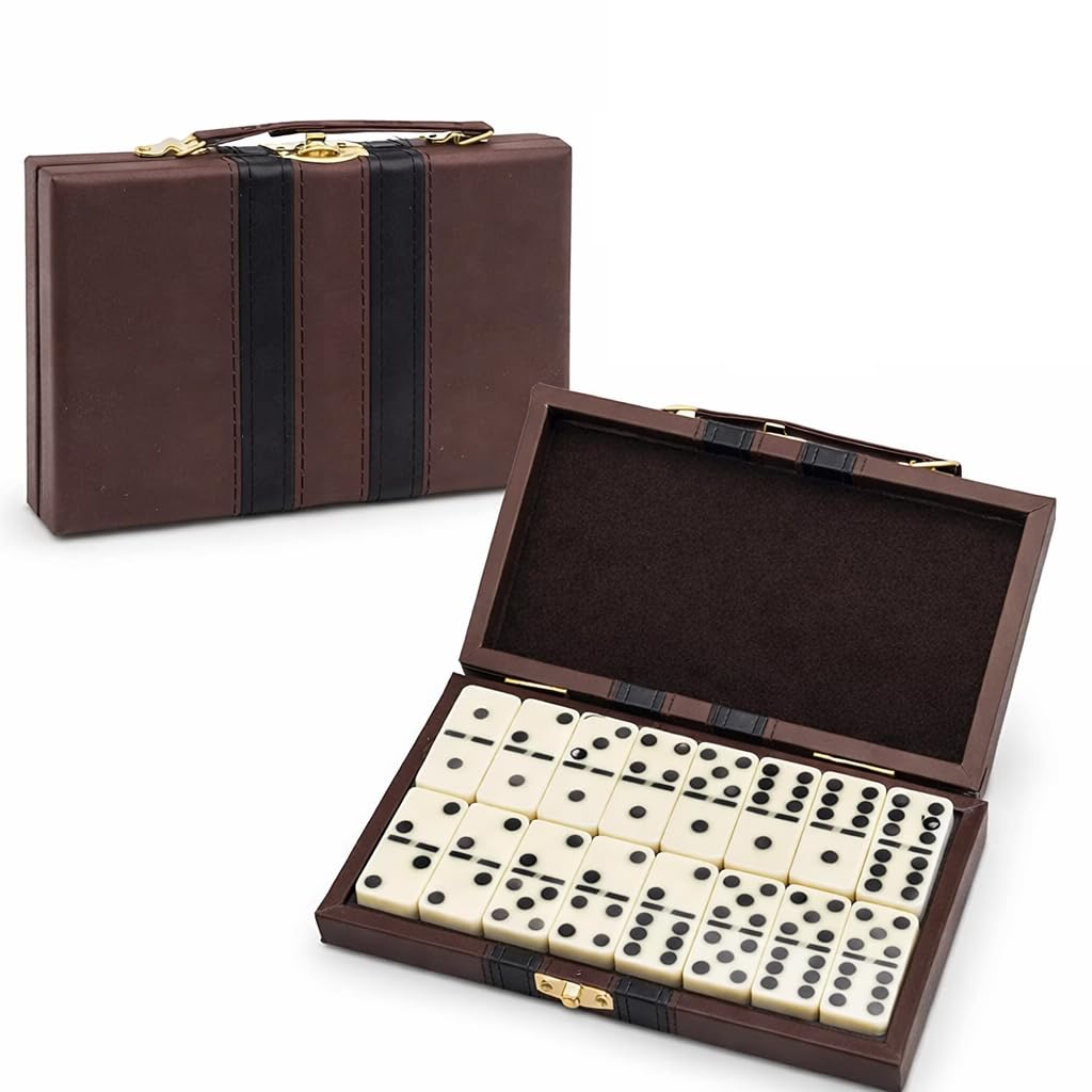 EUROXANTY Dominoes Game | Small Format Dominoes Game with Carry Case