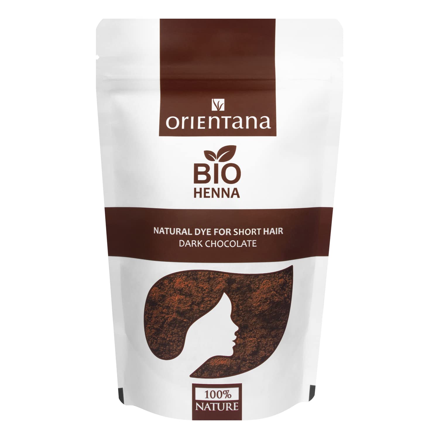 Orientana - Bio Hair Henna Dark Chocolate | 100% Natural Vegan Herbal Powder For Hair Dye | Dark Chocolate For Short to Medium Hair | Herbal Permanent Colour | Shine & Volume - 50g