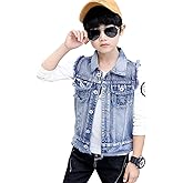 NABER Kids Boys' Fashion Sleeveless Outerwear Denim Jacket Vest Age 4-13 Years