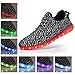 LED Shoes, XRun 7 Colors LED Luminous Shoes Unisex Men & Women Sneakers USB Charging Flashing Shoes Sport Shoes,Black and white,Size 43 EU, 9.0 D(M) US