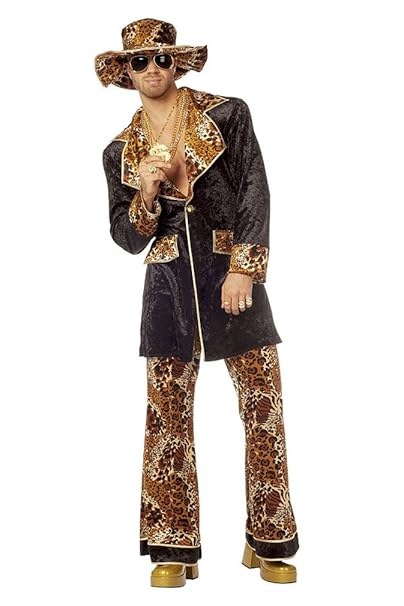 TH-MP 70er Jahre Zuhälter Kostüm Pimp Gangster Verkleidung 3-teilig?Zuhälter Jacke?Pimp Schlaghose?Zuhälter Hut (60 (XXL))